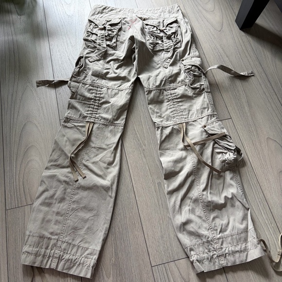 Seduction Pants - Vintage Seduction Low Rise Baggy Cargo Pants